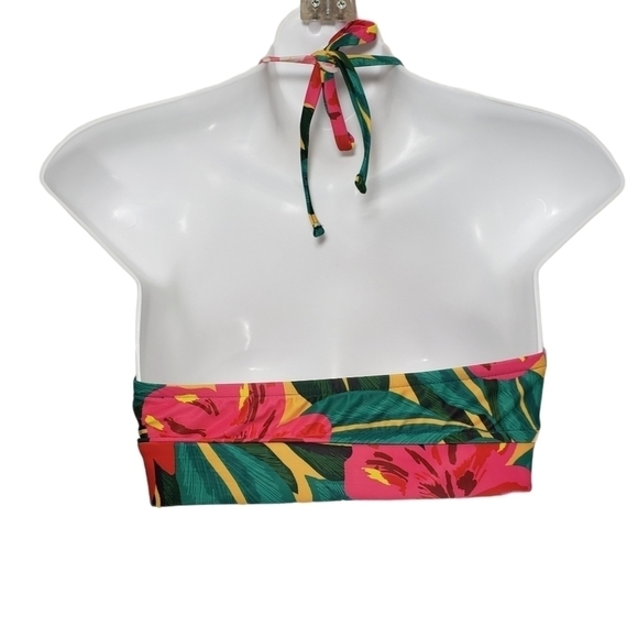 Kona Sol Multi-Color Green Floral Tie Front Bikini - Picture 2 of 7